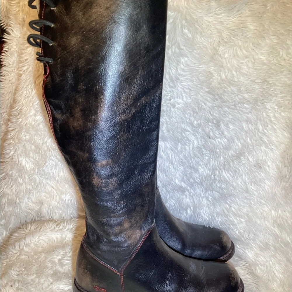 Bed/stu Manchester Black Knee-High Leather Boots size medium